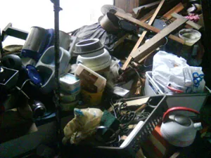 Before extreme property cleanup in Dublin storage room
