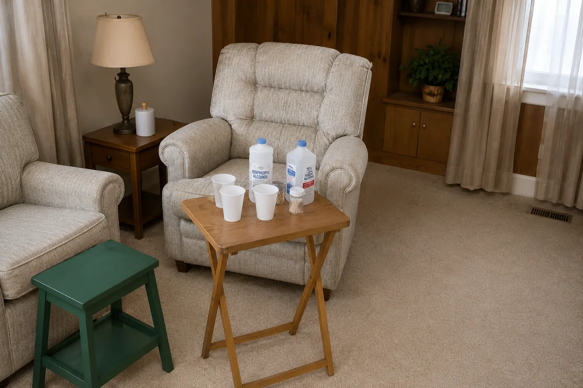 After gross filth cleaning of living room in Dublin