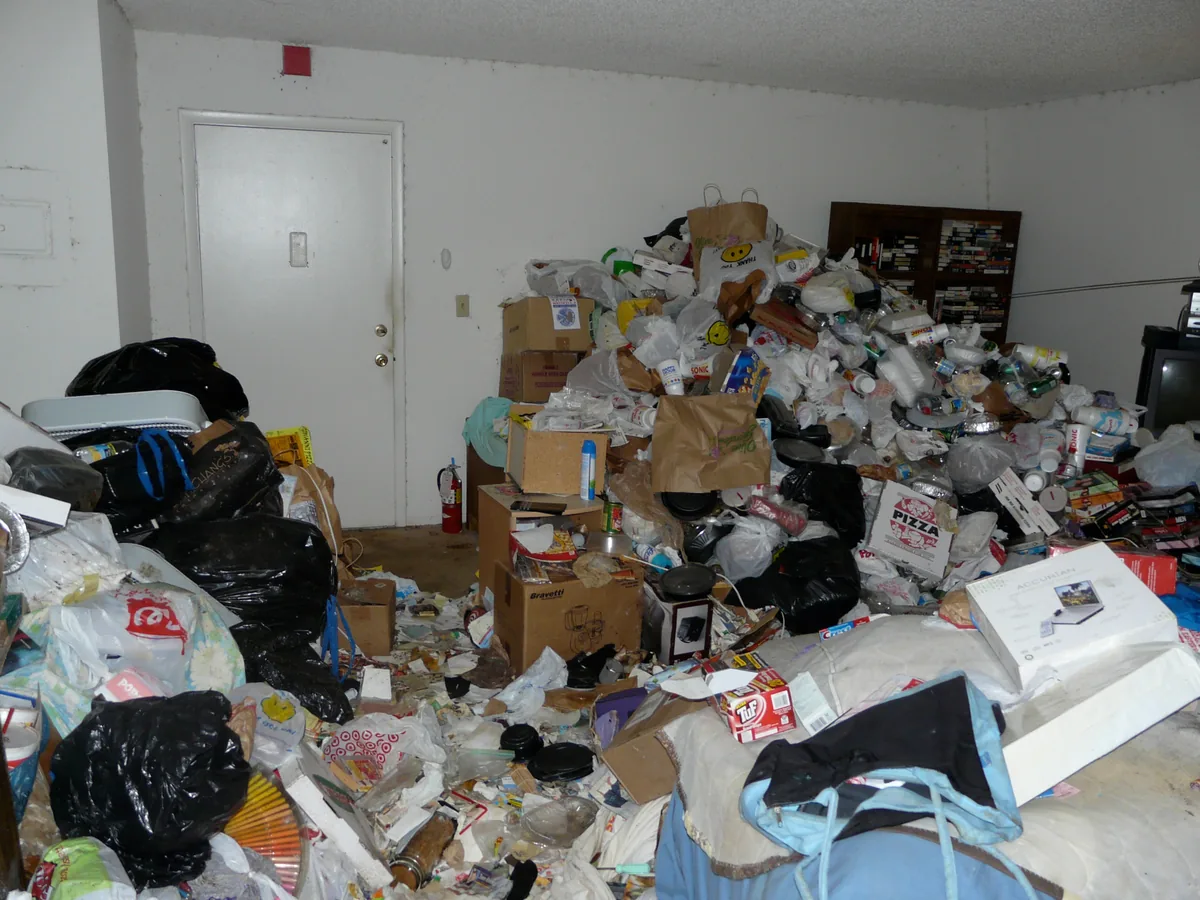 Before gross filth property restoration in Dublin hoarder room
